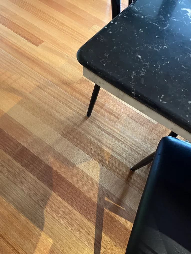 A repaired stone tabletop, photographed for a customer review.
